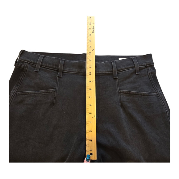 AYR Jeans Womens Size 33 Black Uni The Beat Barrel Cropped High-Rise Modern - Picture 9 of 10